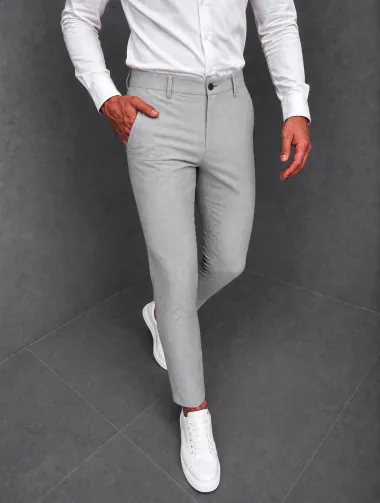 Pantaloni barbati casual gri deshis C001